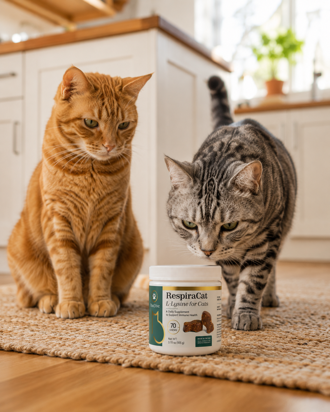 RespiraCat L-Lysine for Cats – 250 mg Soft Chews for Immune & Respiratory Health