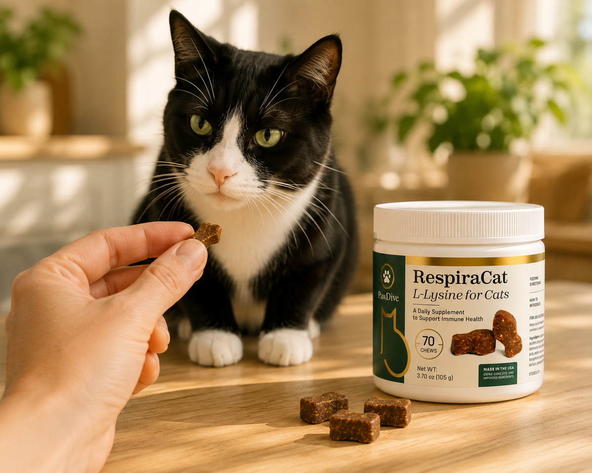 RespiraCat L-Lysine for Cats – 250 mg Soft Chews for Immune & Respiratory Health