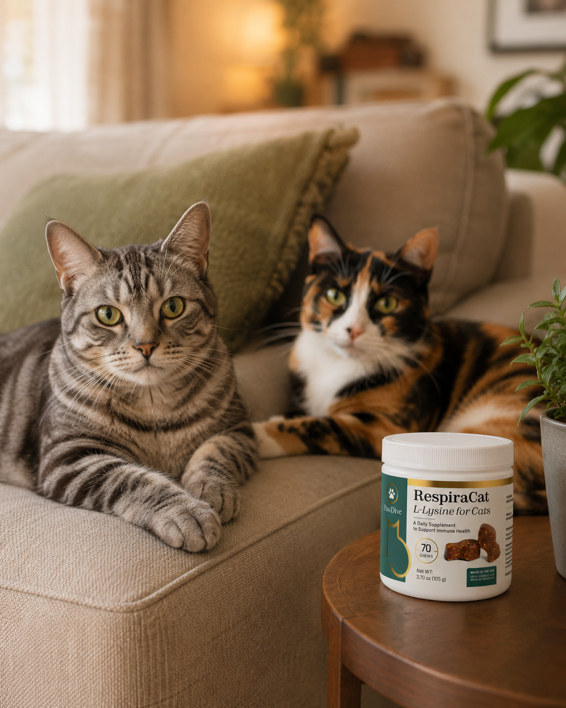 RespiraCat L-Lysine for Cats – 250 mg Soft Chews for Immune & Respiratory Health