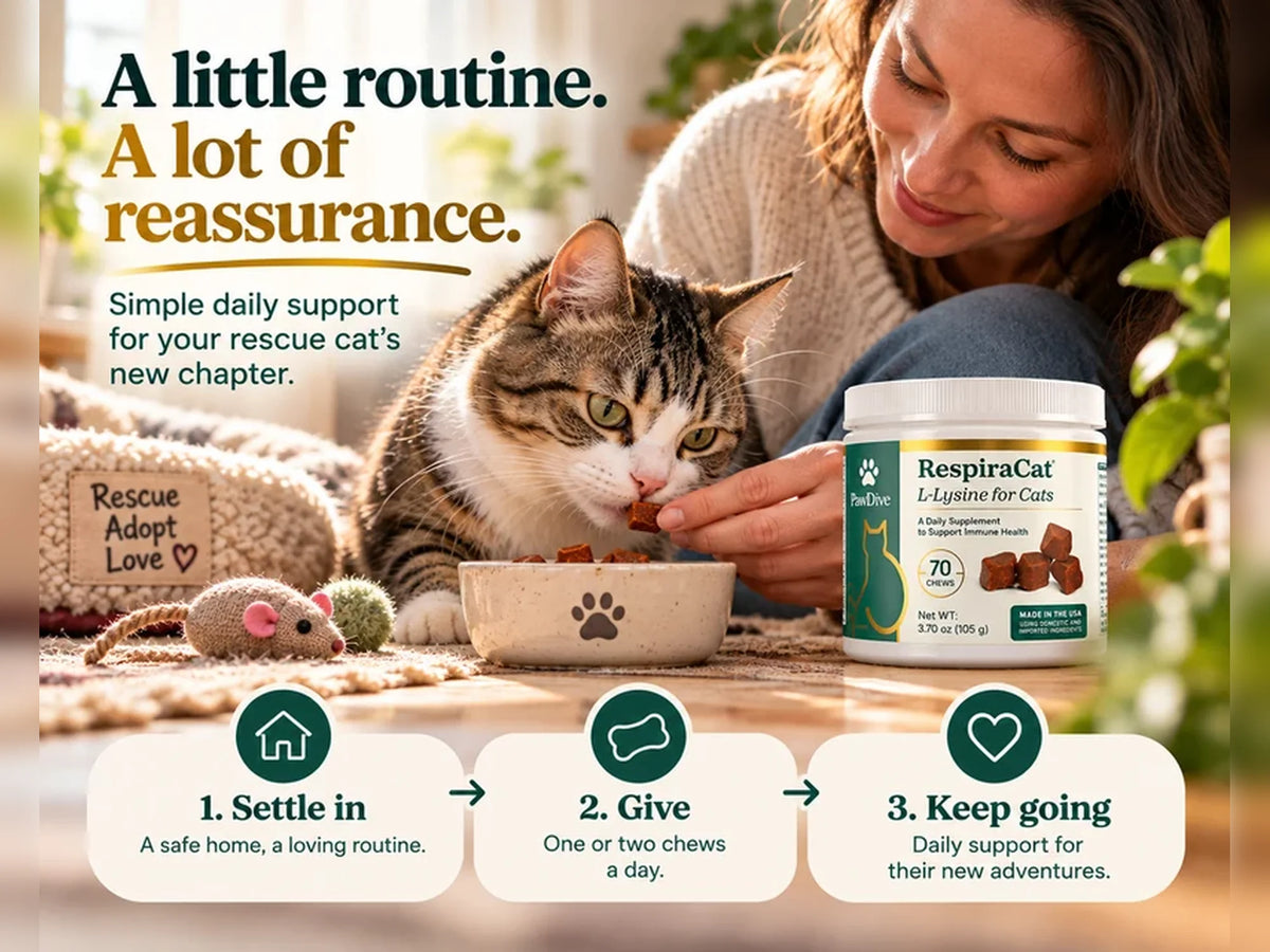 A cat resting at home beside a RespiraCat jar