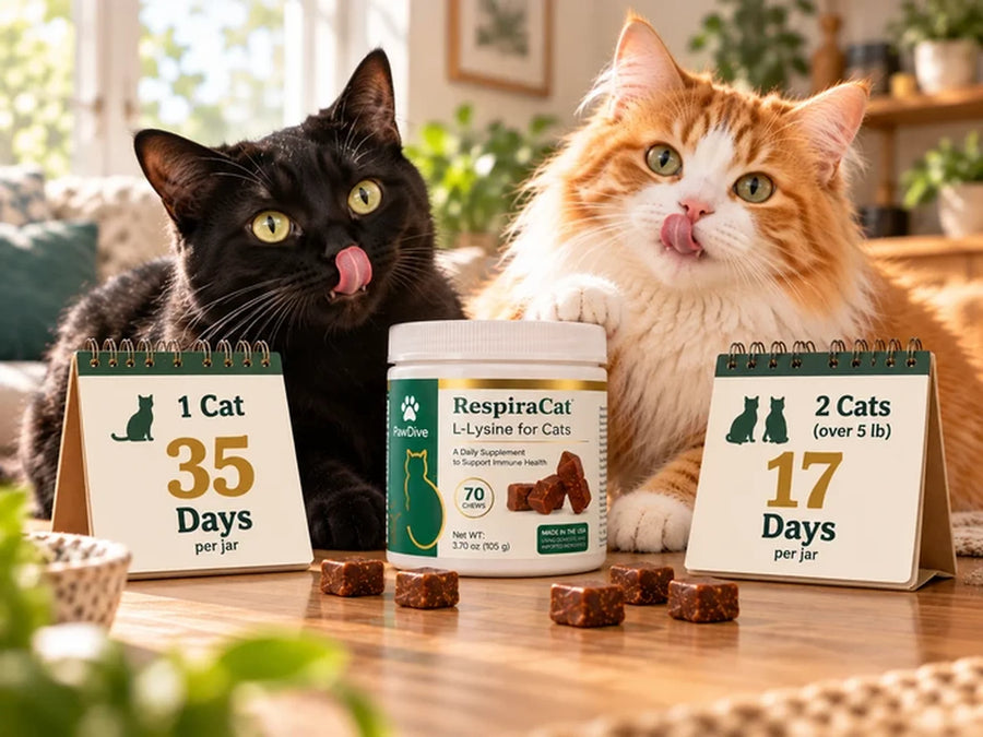 A RespiraCat jar with a calendar