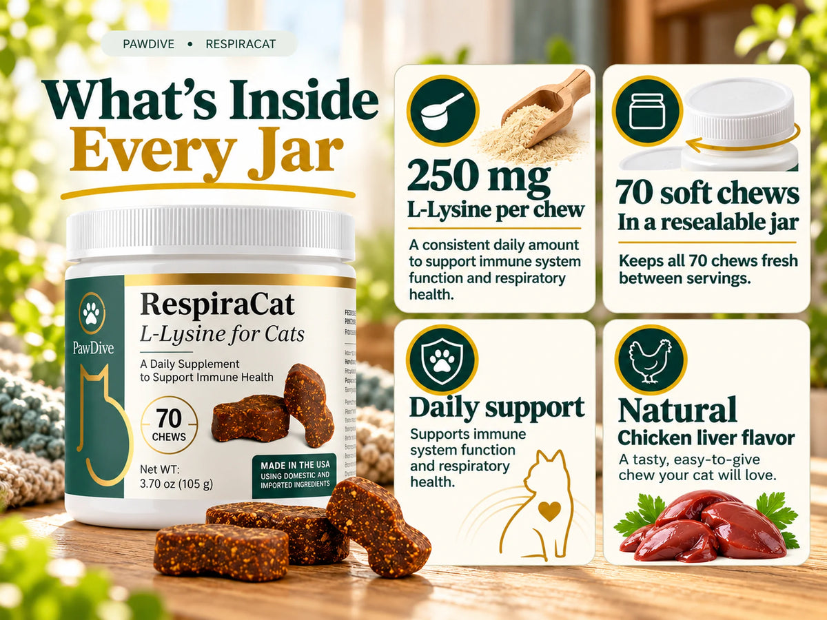 The RespiraCat L-Lysine jar