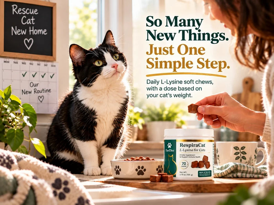 A hand offering a RespiraCat chew